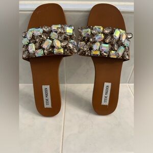 Steve Madden Brown Gemstone Embellished Women's Sandals